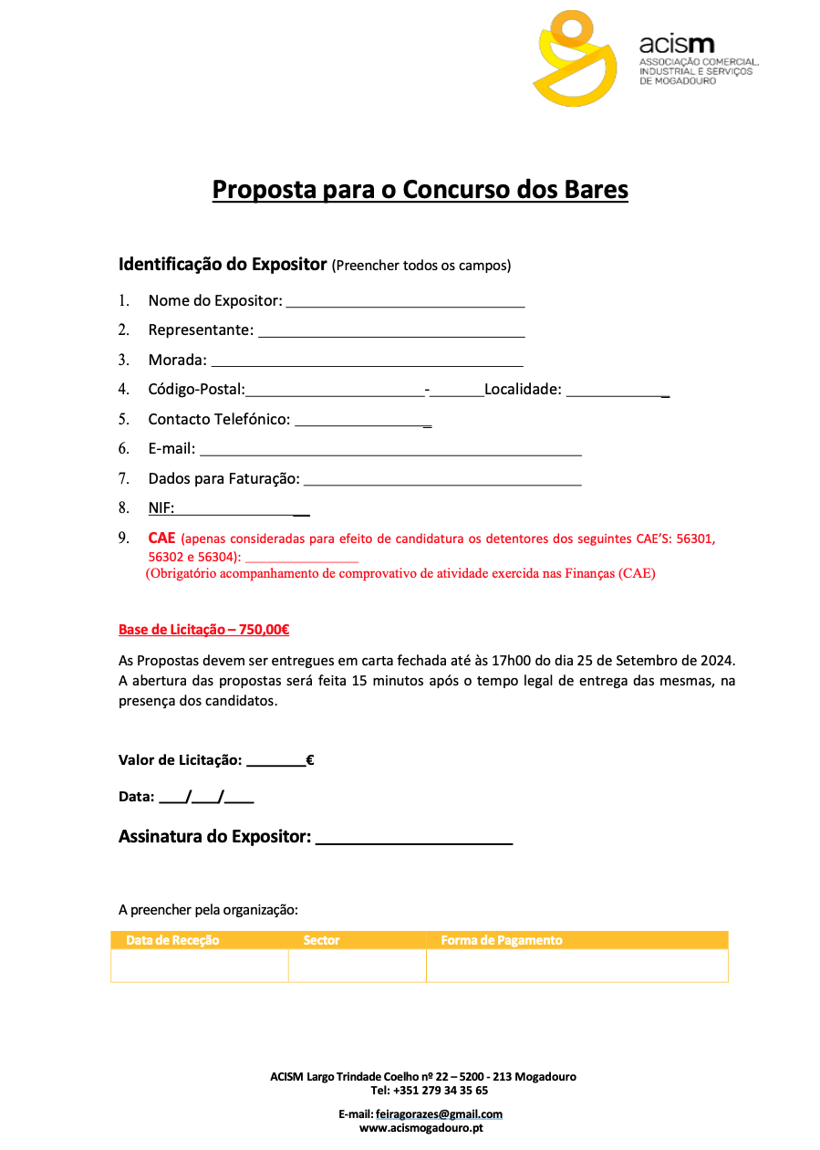PROPOSTA BARES
