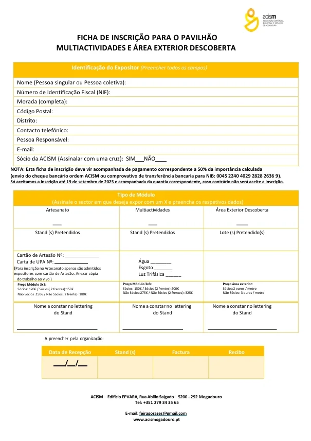 Ficha inscriÇÃo gorazes 2025